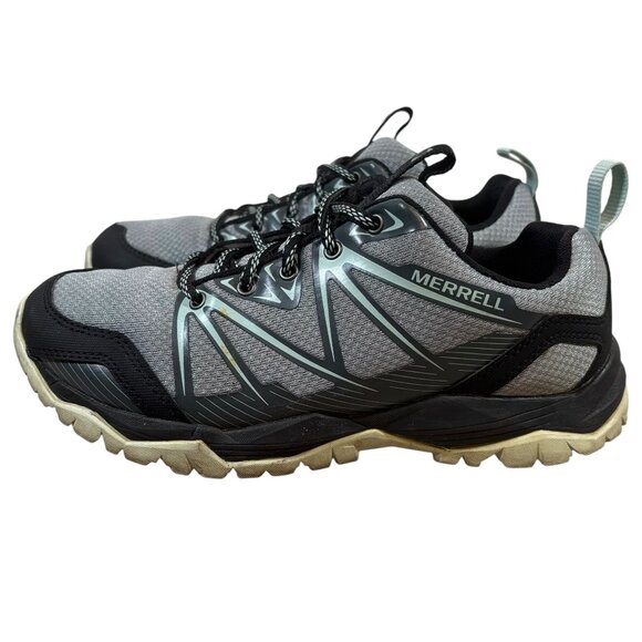 Merrell Capra Rise Gray Blue Hiking Shoes - Picture 1 of 9